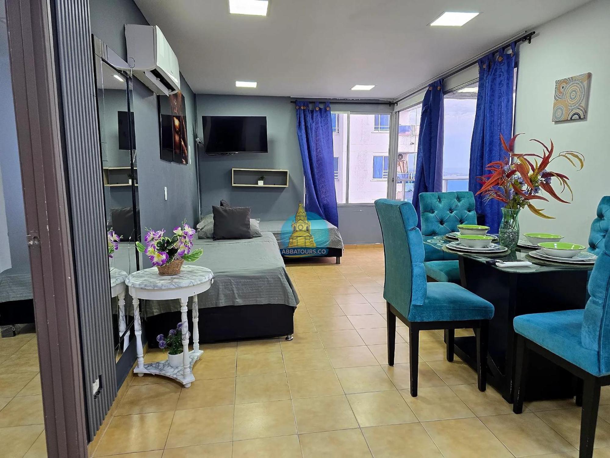 Apto Vista Lateral Mar Piso 15 * Cartagena