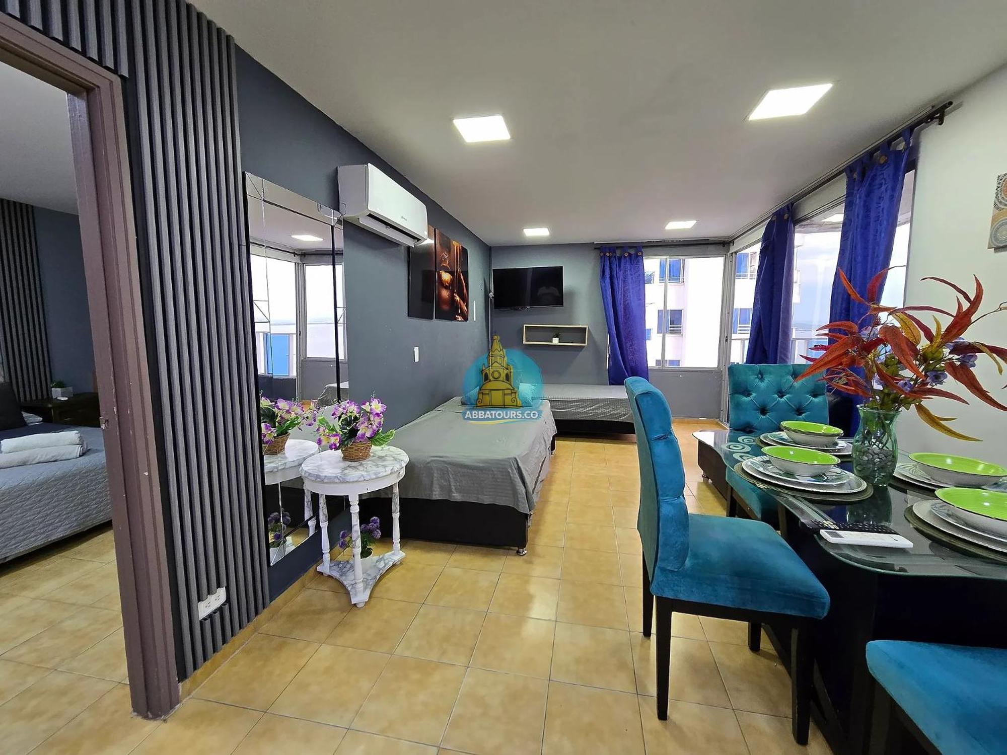 Apto Vista Lateral Mar Piso 15 * Cartagena